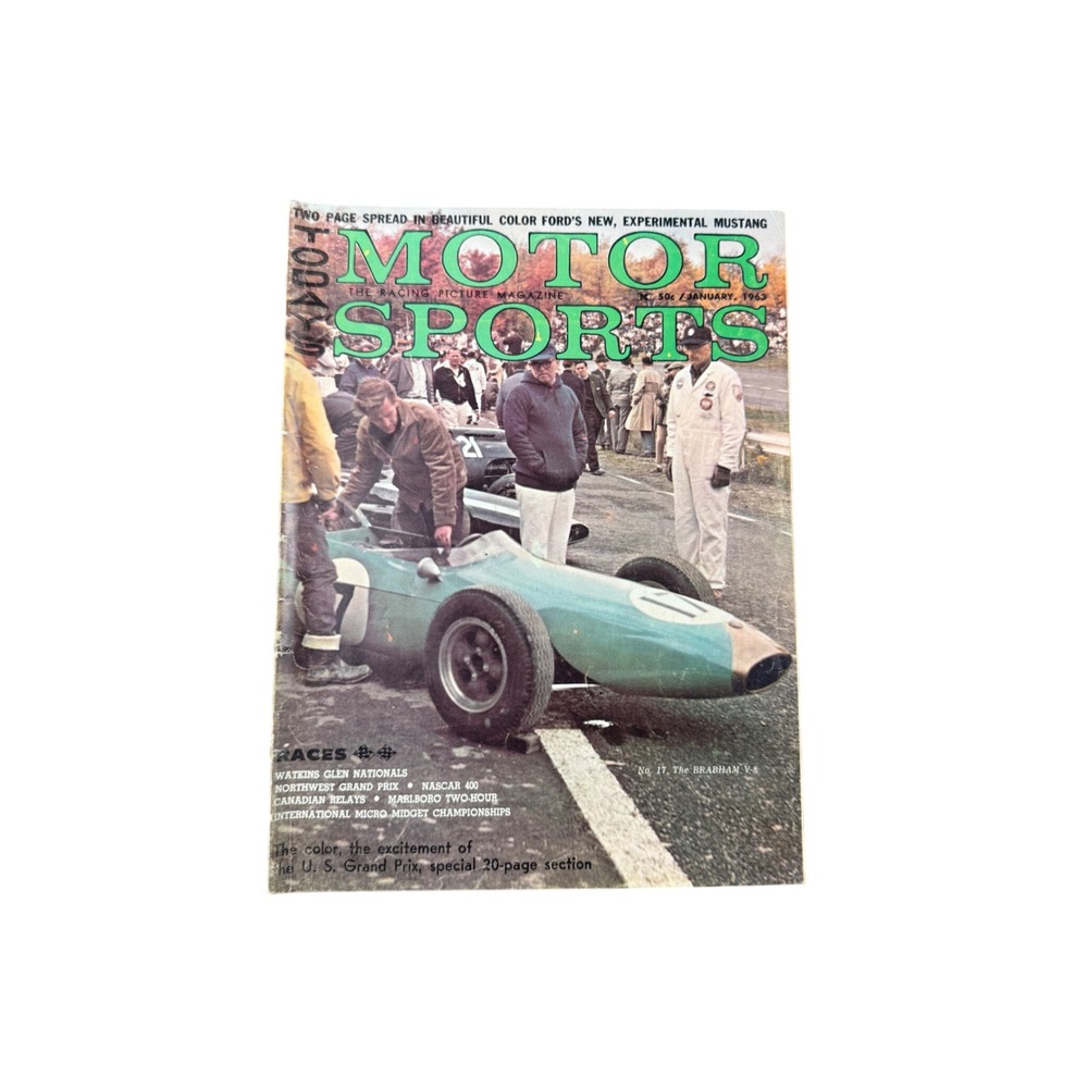 Vintage‎ Today's Motor Sports Magazine January 1963 Ford Mustang Brabham V-8